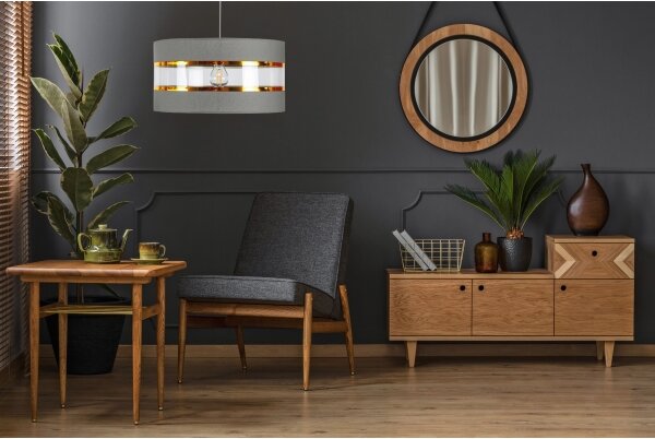 Luster na lanku LIND 1xE27/60W/230V šedá
