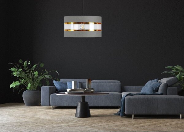 Luster na lanku LIND 1xE27/60W/230V šedá