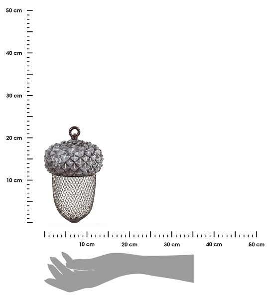 Závesné kŕmidlo pre vtáky Acorn, 30x13,5 cm, kov/polyesterová živica, sivá