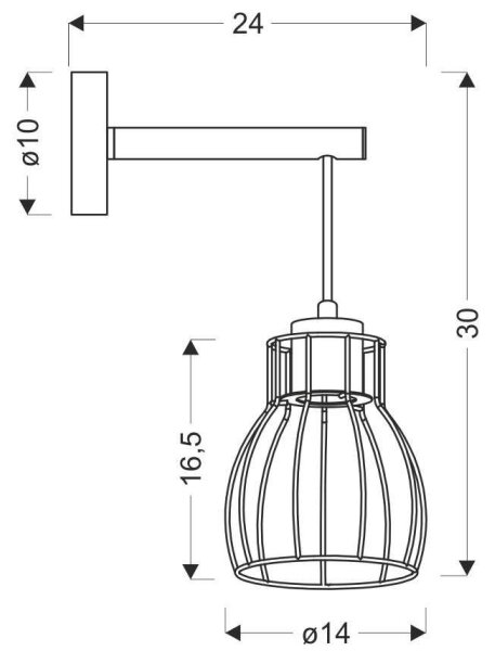 Nástenné svietidlo BERNITA 1xE27/60W/230V