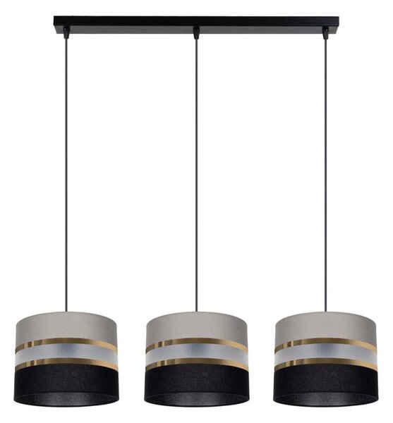 Luster na lanku CORAL 3xE27/60W/230V čiernošedá