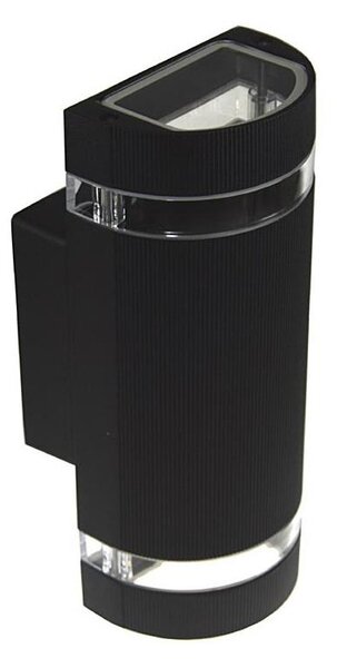 Vonkajšie nástenné svietidlo KORTEK 2xGU10/30W/230V IP44 čierna