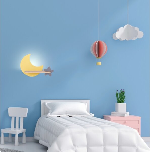 LED Detské nástenné svietidlo s poličkou MOON LED/5W/230V
