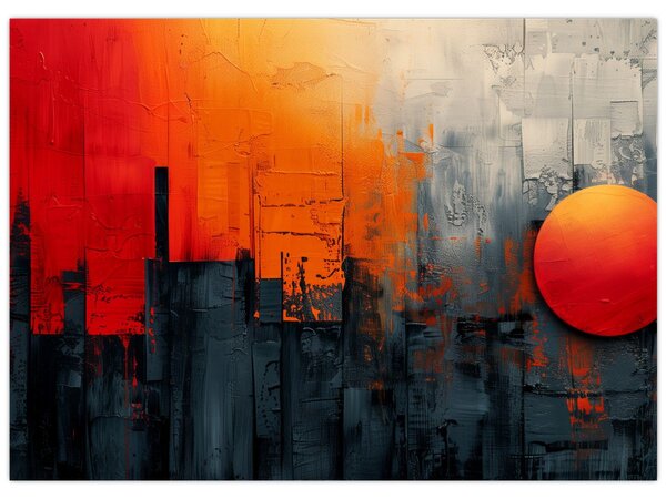 Obraz - Abstraktná maľba mesta (70x50 cm)