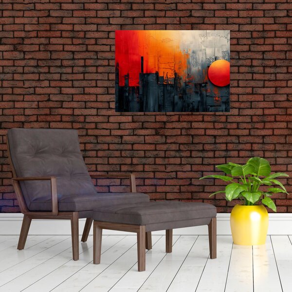 Obraz - Abstraktná maľba mesta (70x50 cm)