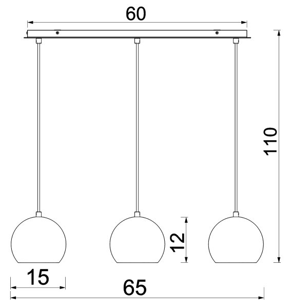 Závesný luster na lankách SOOL 3xE27/15W/230V biely