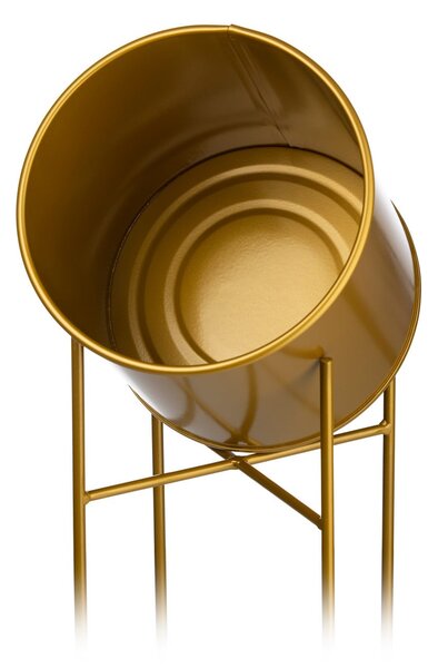KOVOVÝ KVETINÁČ SO STOJANOM GOLDEN 55X21 CM ZLATÁ