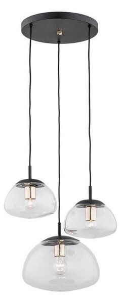 Argon 1492 - Luster na lanku TRINI 3xE27/15W/230V čierna