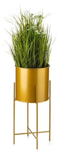 KOVOVÝ KVETINÁČ SO STOJANOM GOLDEN 55X21 CM ZLATÁ