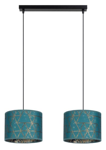 Luster na lanku REZO 2xE27/60W/230V tyrkysová