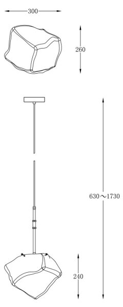 Zuma Line P0488-01M-SEAC - Luster na lanku ROCK 1xE27/40W/230V