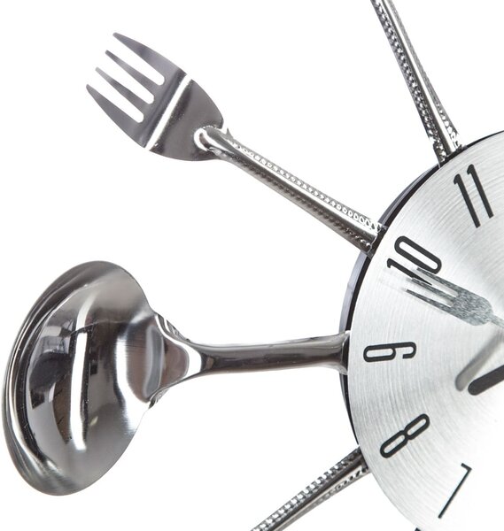 Nástenné hodiny Cutlery, chrómová