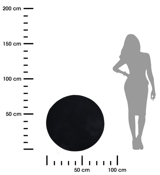 Koberec Julia, (fi) 80 cm, čierna