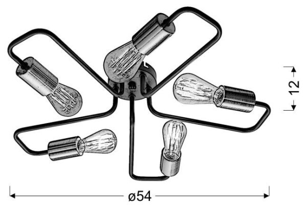 Prisadený luster HERPE 5xE27/60W/230V