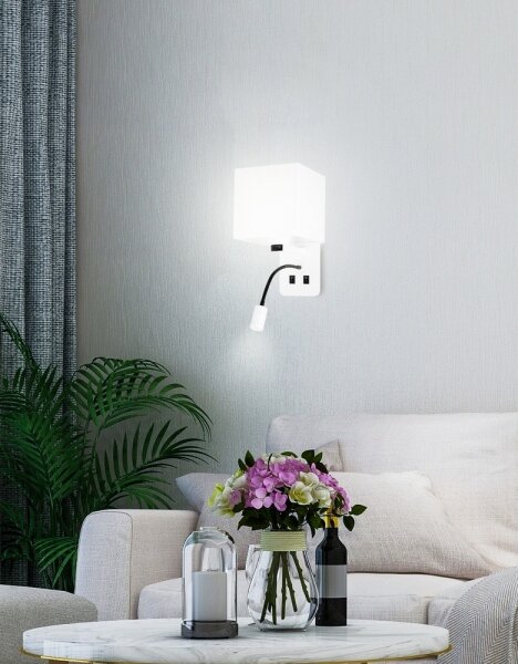 LED Nástenné svietidlo MAGNUM 1xE27/40W/230V + LED/3W biela