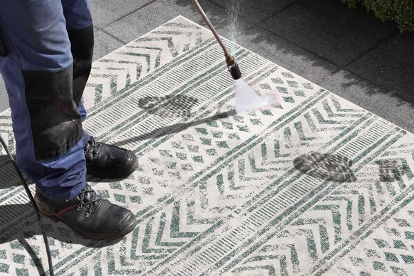 NORTHRUGS Kusový koberec Twin Supreme 103861 Green / Cream – na von aj na doma - 120x170 cm