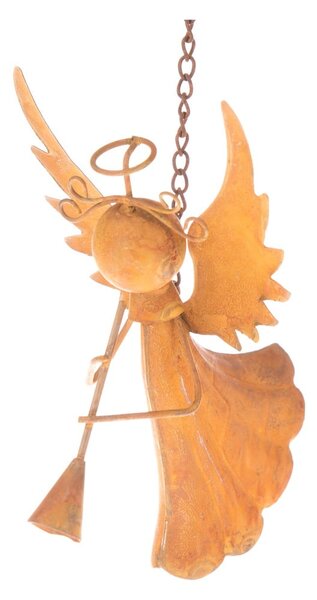 Závesný oranžový kovový anjel Dakls, výška 10,5 cm