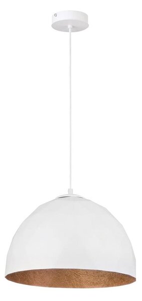 Luster na lanku DIAMENT 1xE27/60W/230V pr. 35 cm biela/medená