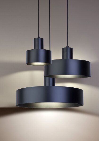 Luster na lanku RIF 1xE27/60W/230V pr. 35 cm čierna
