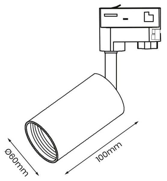 Bodové svietidlo do 3-fázového lištového systému PIPE 1xGU10/25W/230V biela