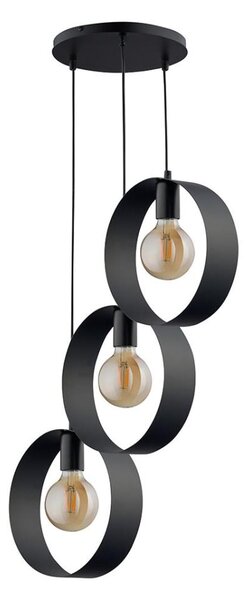 Luster na lanku HAPPY 3xE27/60W/230V čierna