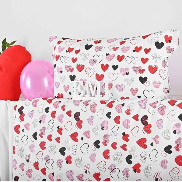 Obliečky detské bavlnené Srdiečka EMI, Detský set 90x130 + 45x65