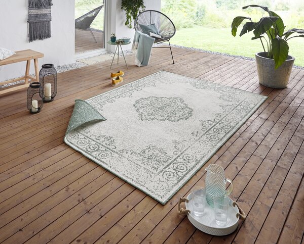 Hanse Home, Kusový koberec Twin Supreme 103869 Green / Cream – na von aj na doma, 120x170, zelená, chodba / predsieň