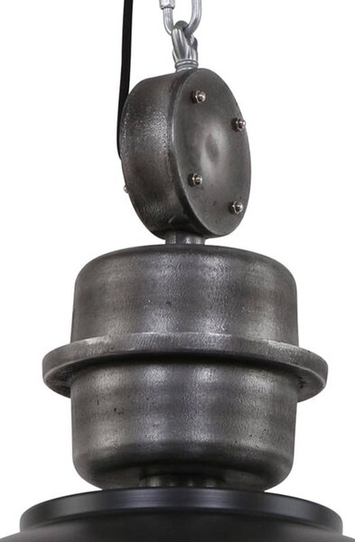 Čierna priemyselná závesná lampa Bikkel L02, Čierna, Obývacia izba / jedáleň, kov, Industriálny dizajn, Závesné svietidlo
