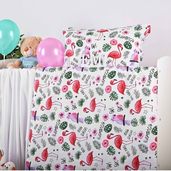 Obliečky detské bavlnené Plameniaky EMI, Detský set 90x130 + 45x65