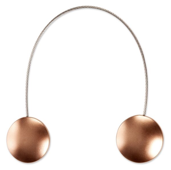 SADA 2KS DEKORAČNÁ SPONA NA ZÁVES BROWN S MAGNETOM 4 X 13 CM HNEDÁ