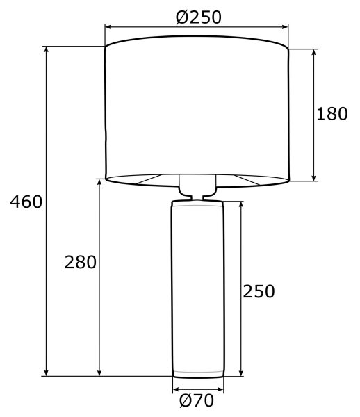 Argon 4232 - Stolná lampa ALMADA 1xE27/15W/230V čierna/biela/mosadz