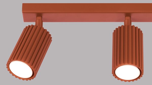 Bodové svietidlo Karbon, 3x okrovo červené kovové tienidlo, (možnosť polohovania)