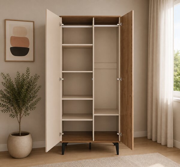 ŠATNÍKOVÁ SKRIŇA RAVELLO KAŠMÍR / ORECH ROYAL 90 cm