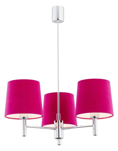 Argon 1382 - Luster na tyči BOLZANO 3xE27/15W/230V ružová/lesklý chróm