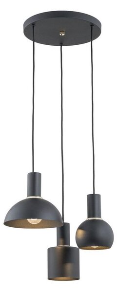 Argon 1472 - Luster na lanku SINES 3xE27/15W/230V čierna
