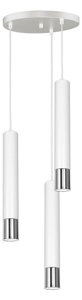 Luster na lanku NEST 3xGU10/8W/230V biela/lesklý chróm