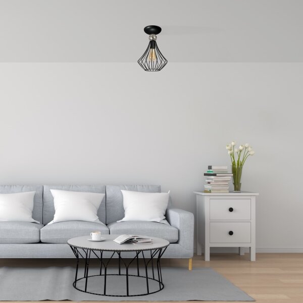 Prisadený luster JEWEL 1xE27/60W/230V čierna