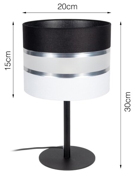 Stolná lampa CORAL 1xE27/60W/230V čierna/biela