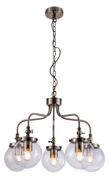 Luster na reťazi BALLET 5xE27/40W/230V matný chróm