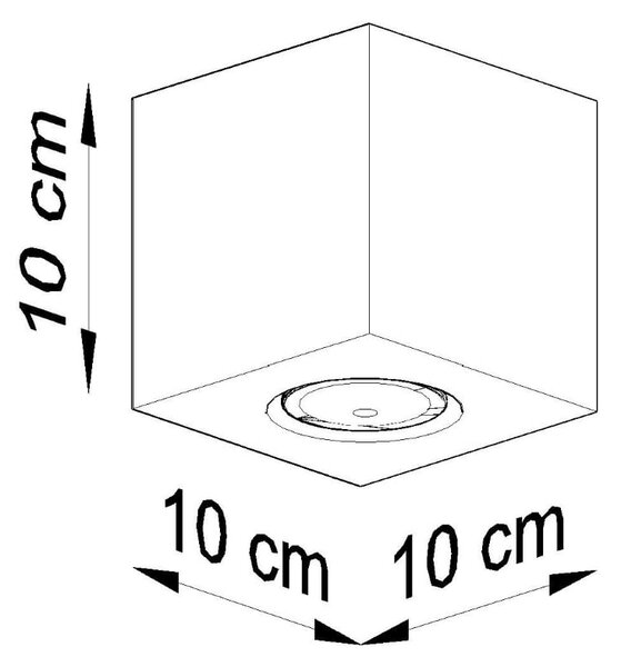 Stropné svietidlo Quad, 1x betónové tienidlo