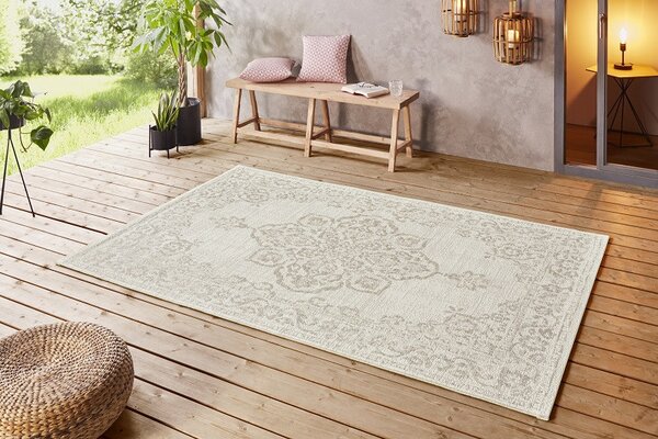 NORTHRUGS Kusový koberec Beach 103854 Cream / Beige – na von aj na doma - 200x290 cm