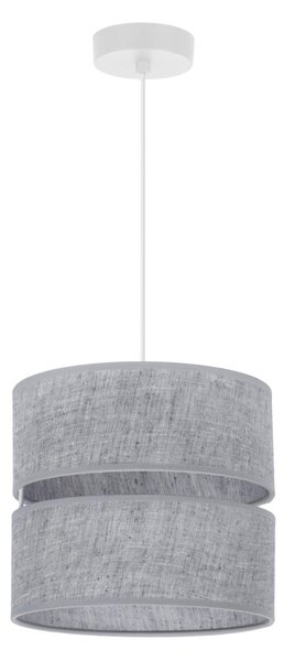 Závesné svietidlo Len, 1x šedé textilné tienidlo, (fi 20 cm), w