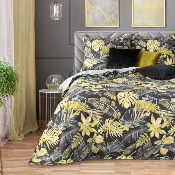 Exkluzívne posteľné obliečky s tropickým motívom žltej farby Žltá