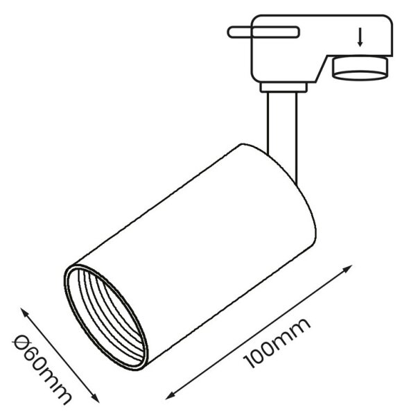 Bodové svietidlo do lištového systému PIPE 1xGU10/25W/230V biela