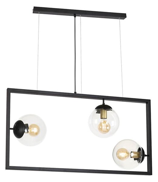 Klausen 103002 - Luster na lanku REY 3xE27/7W/230V čierna