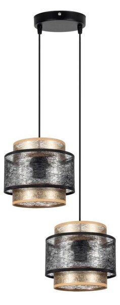 Luster na lanku GABI 2xE27/60W/230V zlatá/čierna pr. 30 cm