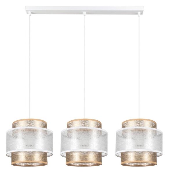 Luster na lanku GABI 3xE27/60W/230V zlatá/biela