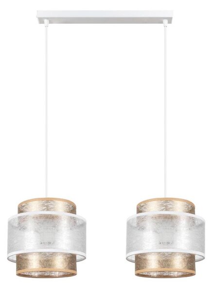 Luster na lanku GABI 2xE27/60W/230V zlatá/biela