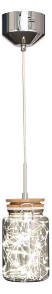 Klausen 142030 - LED Luster na lanku SHOCK LED/5W/230V lesklý chróm/drevo