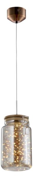 Klausen 142029 - LED Luster na lanku JAR LED/5W/230V medená/drevo